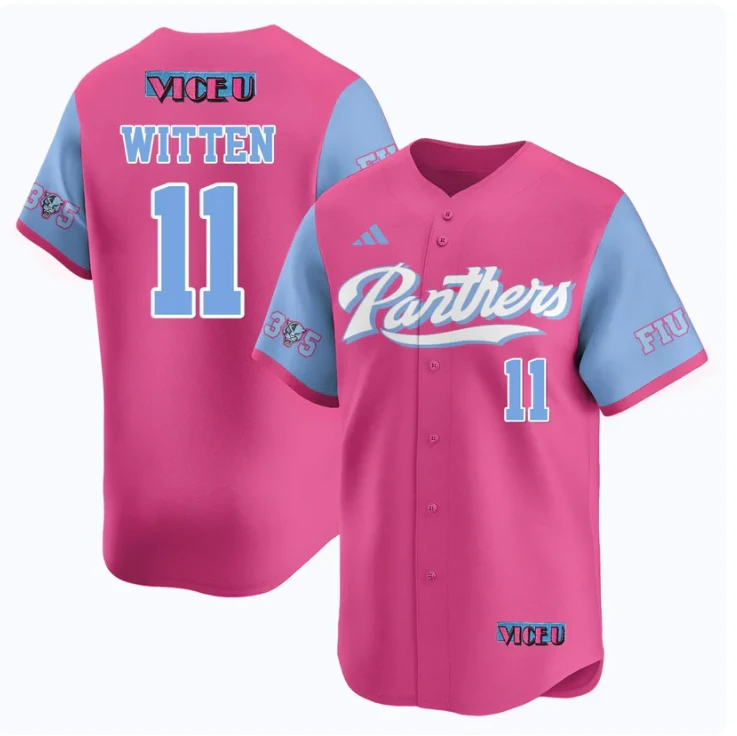 Rich Witten Jersey #11 FIU Baseball 2025 Vice U Stitched Pink by My Store