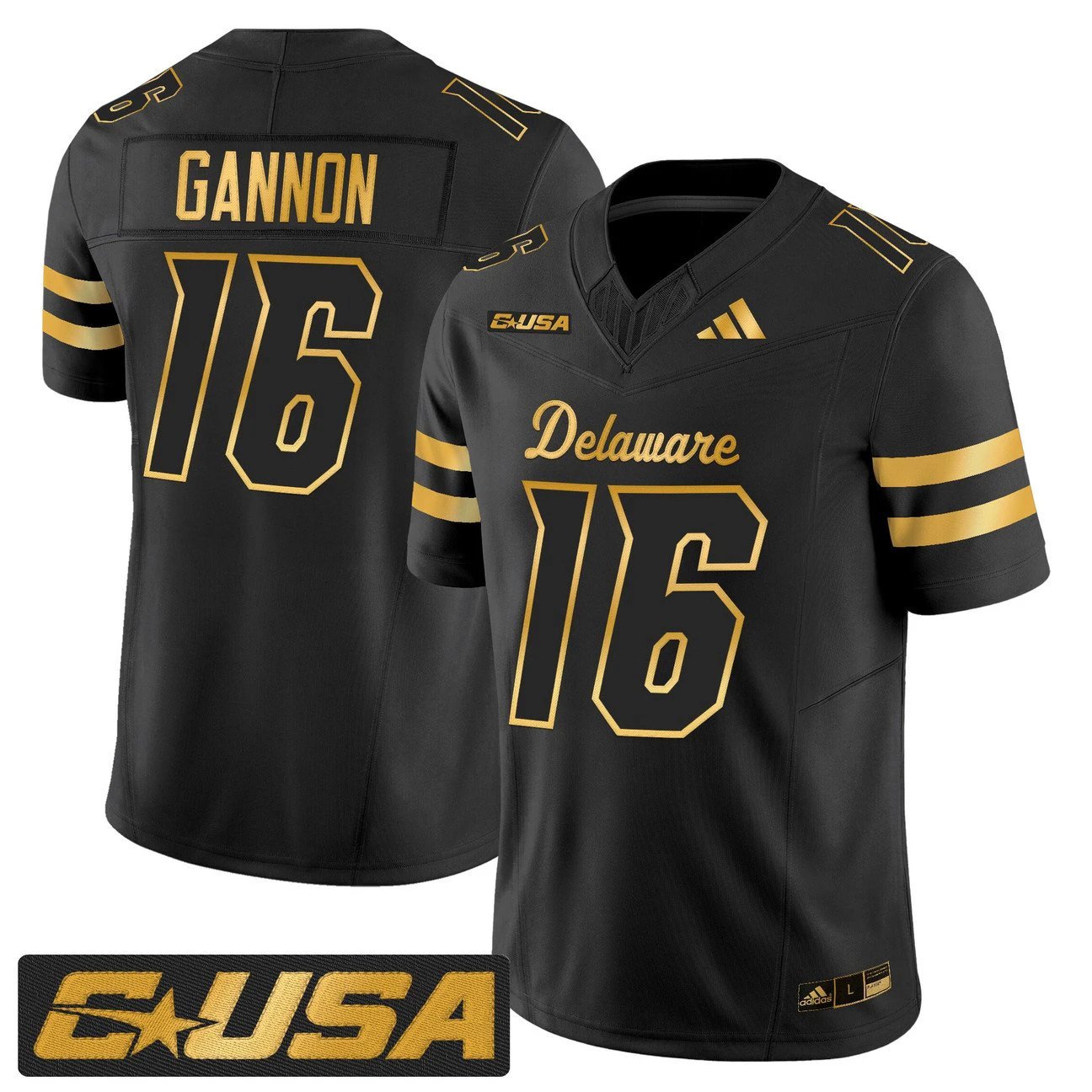 Rich Gannon Jersey #16 Delaware Blue Hens 2025 Gold Vapor Stitched by My Store NCAA Football Jerseys