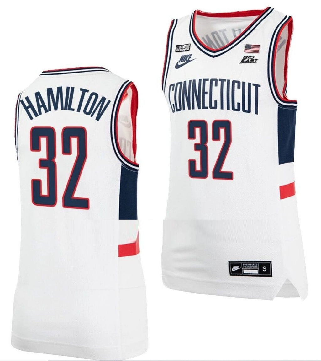 Richard Hamilton Jersey UConn Huskies College Basketball Alumni White #32 by My store basketball