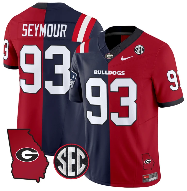 Richard Seymour Jersey #93 Georgia Bulldogs Split Vapor Football Stitched by NCAA Football Jersey