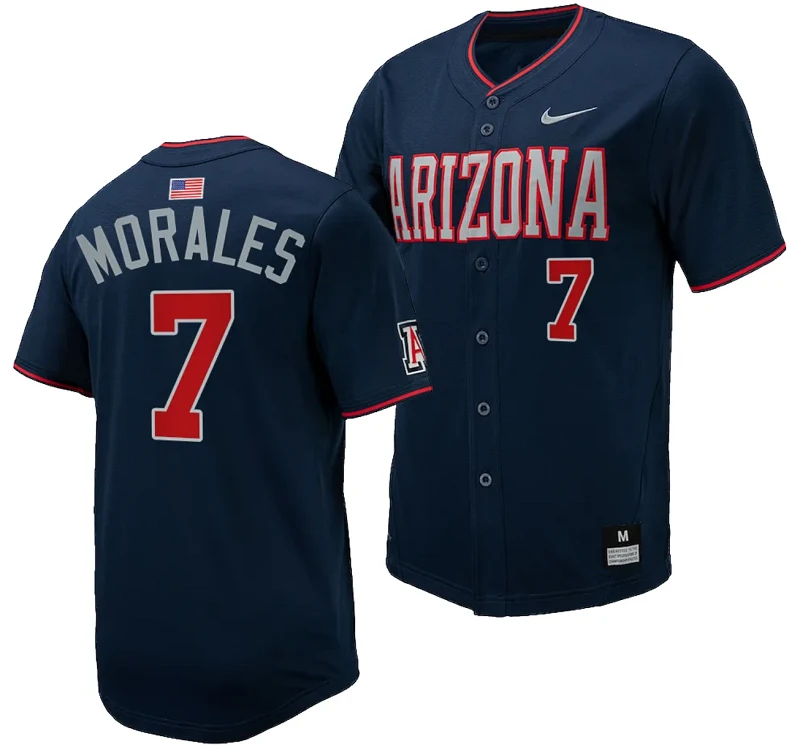Richie Morales Jersey #7 Arizona Wildcats Replica Baseball Full-Button Navy by My Store