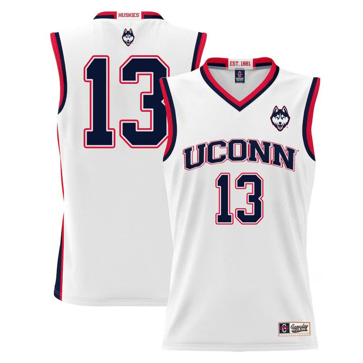 Richie Springs Jersey UConn Huskies College Basketball No Name White #13 by My store basketball