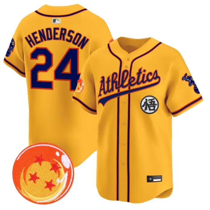 Rickey Henderson Jersey #24 Athletics Jersey Dragon Ball Premier Stitched by My Store