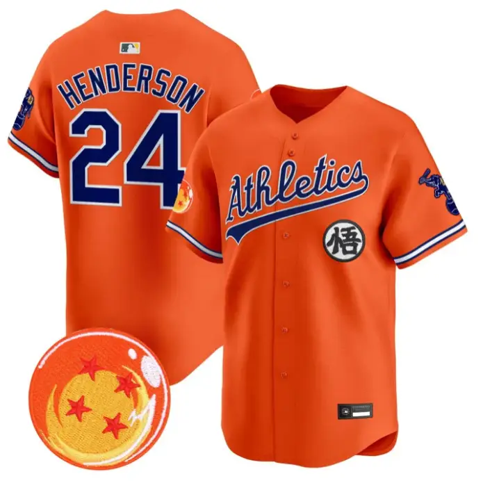 Rickey Henderson Jersey #24 Athletics Jersey Dragon Ball Premier Stitched by My Store