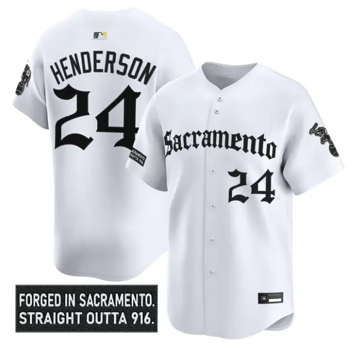 Rickey Henderson Jersey #24 Athletics Sacramento Gothic Edition Stitched by My Store