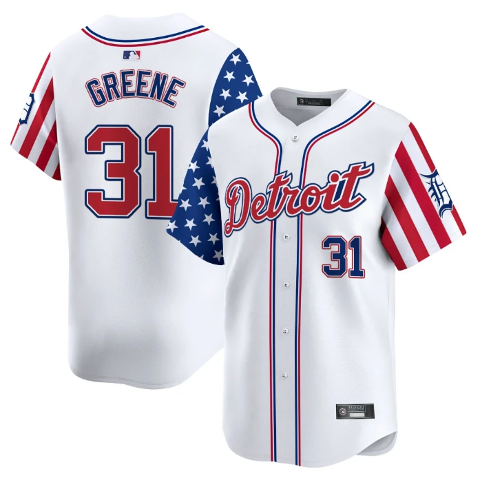 Riley Greene Jersey #31 Detroit Tigers 2025 Memorial Day Vapor Premier Limited Stitched White by My Store