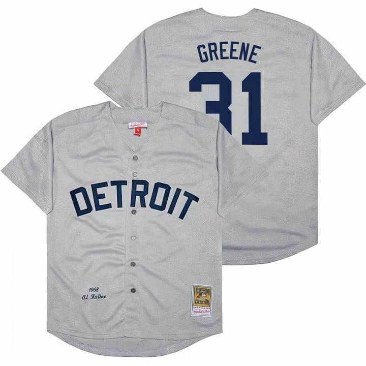 Riley Greene Jersey #31 Detroit Tigers Throwback Cooperstown Stitched Gray by Baseball Jerseys 7