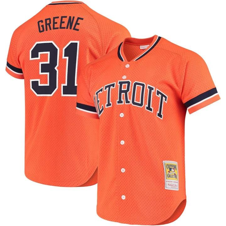 Riley Greene Jersey #31 Detroit Tigers Throwback Cooperstown Stitched Orange by Baseball Jerseys 7