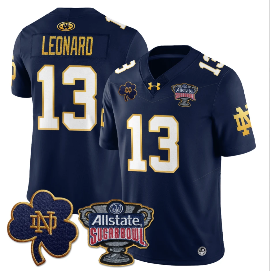 Riley Leonard Jersey #13 Notre Dame Fighting Irish Allstate Sugar Bowl Navy by My Store