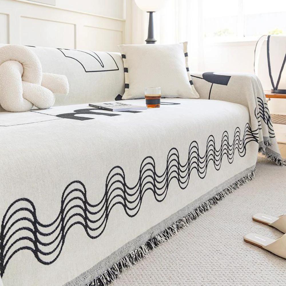 Ripple Curve Line Flow Sofa Cover by Casa & Beyond