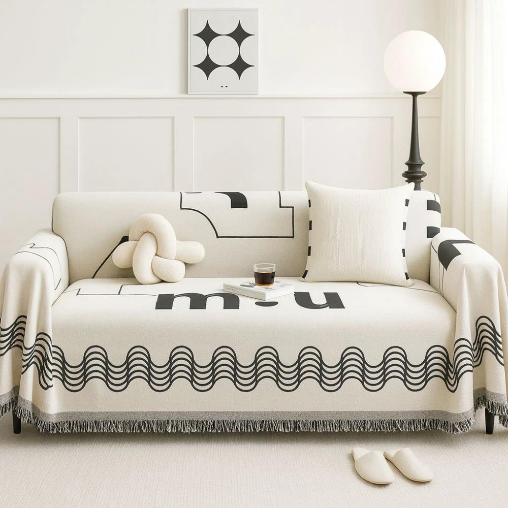 Ripple Curve Line Flow Sofa Cover by Casa & Beyond