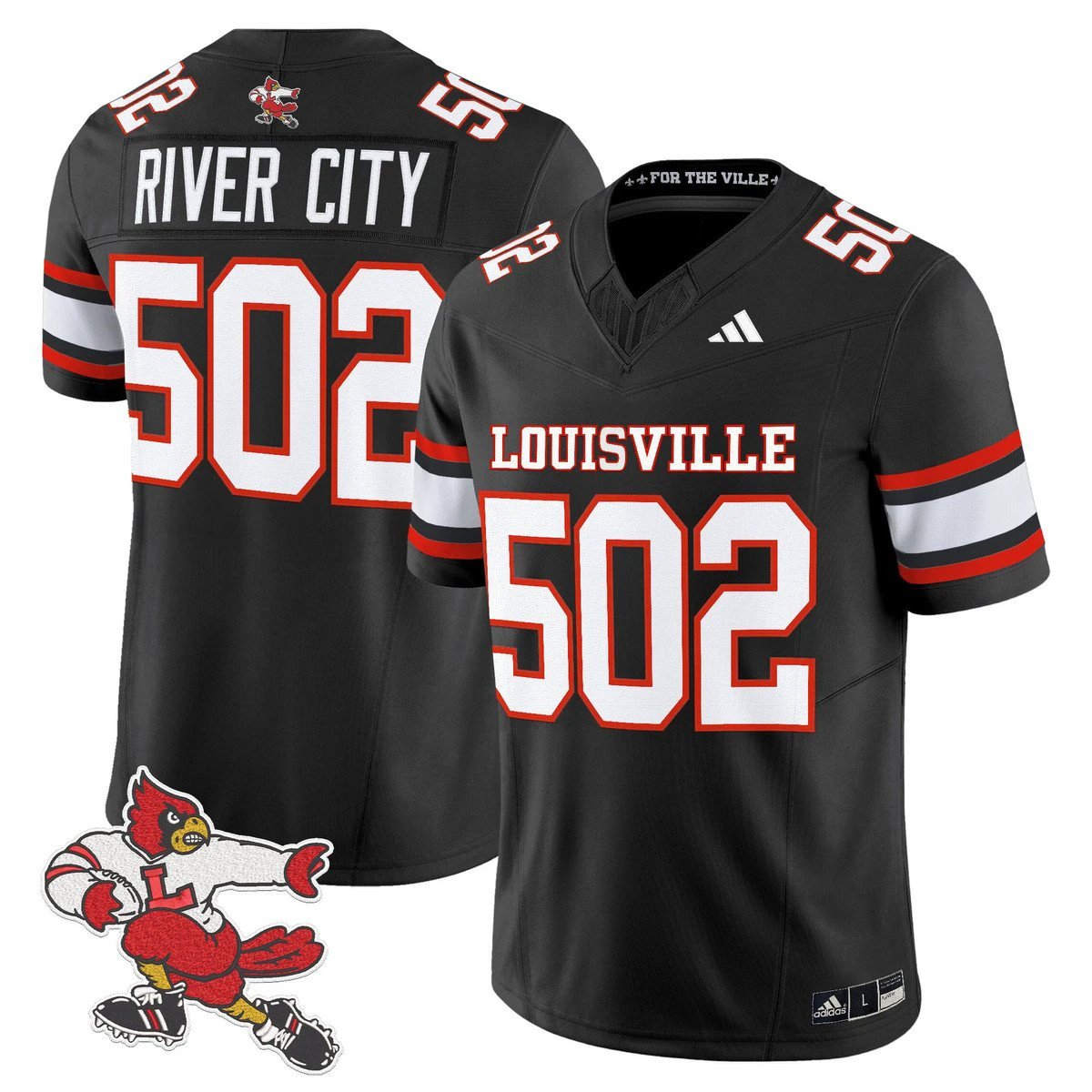 River City Jersey #502 Louisville Cardinals 1980s Throwback Stitched by My Store NCAA Football Jerseys