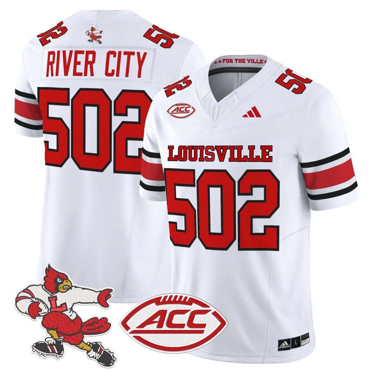 River City Jersey #502 Louisville Cardinals 1980s Throwback Stitched by My Store NCAA Football Jerseys
