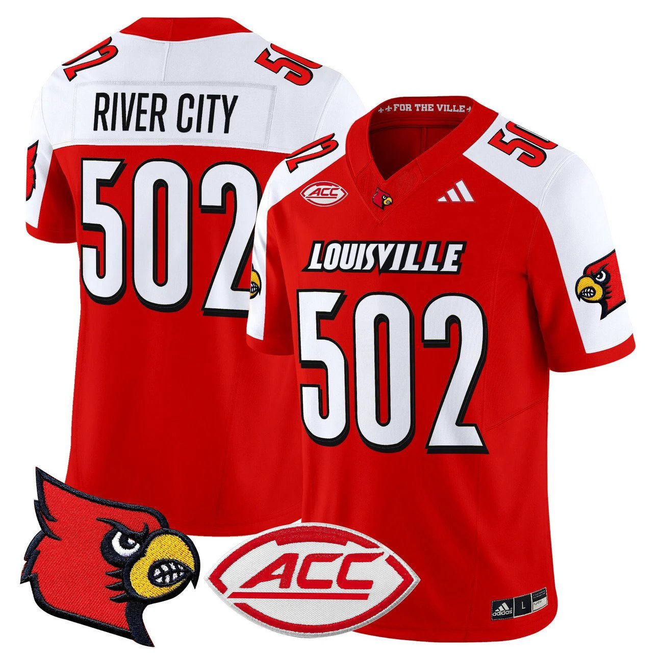 River City Jersey #502 Louisville Cardinals 2025 Vapor Limited Stitched by My Store NCAA Football Jerseys