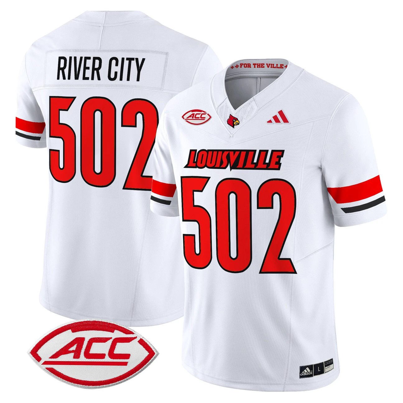 River City Jersey #502 Louisville Cardinals 2025 Vapor Limited Stitched by My Store NCAA Football Jerseys