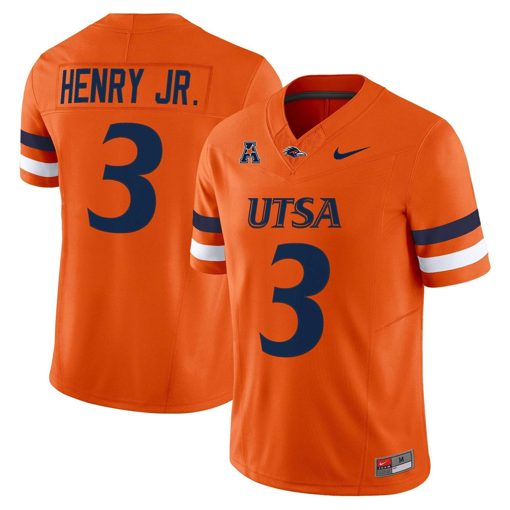 Robert Henry Jr Jersey #3 UTSA Roadrunners 2025 Vapor Limited Stitched Orange by My Store