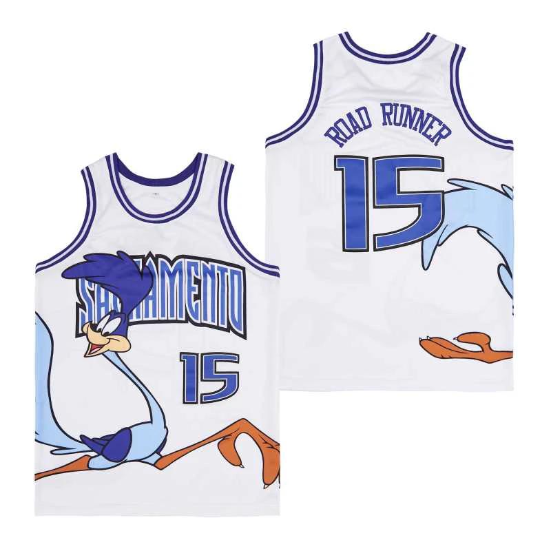 Road Runner #15 Movie Basketball Jersey White by My store basketball