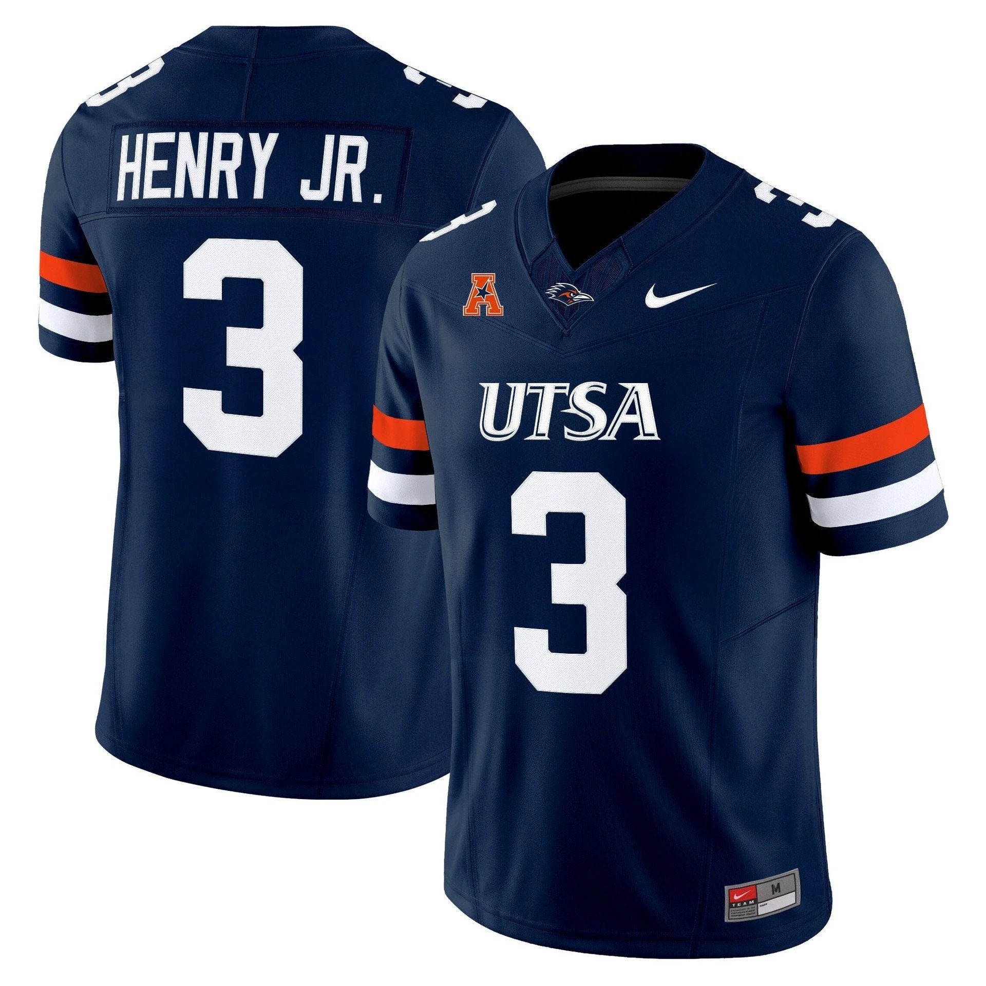 Robert Henry Jr Jersey #3 UTSA Roadrunners 2025 Vapor Limited Stitched Navy by My Store