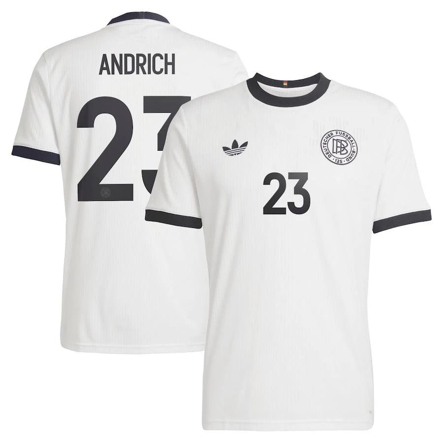 Robert Andrich 23 Germany National Team 125th Anniversary Men Jersey – White by Soccer Jersey