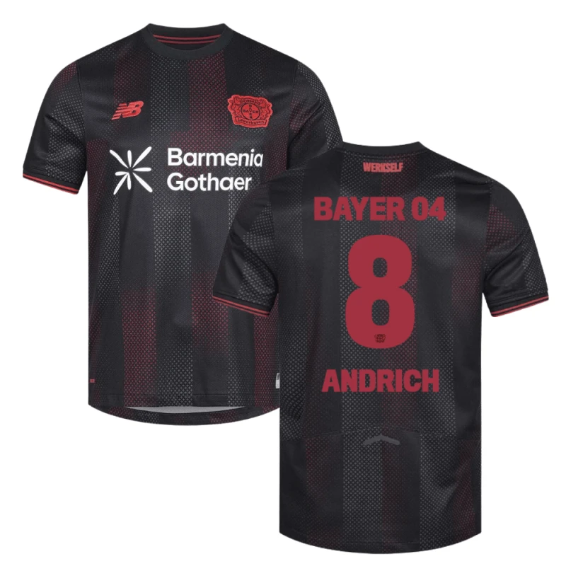 Robert Andrich 8 Leverkusen 2025-26 Home Match Jersey – Black by Soccer Jersey