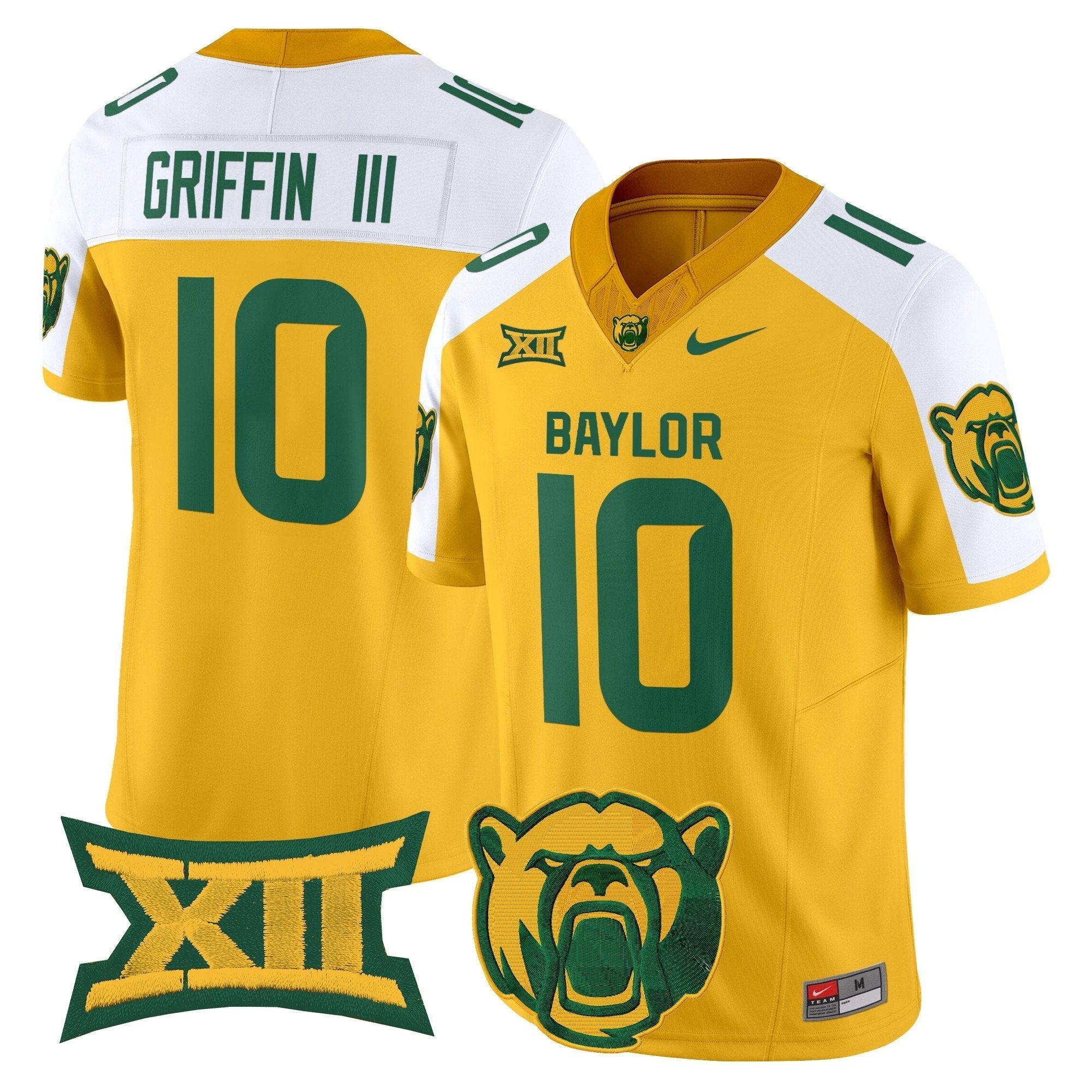 Robert Griffin III Jersey #10 Baylor Bears 2025 V2 Vapor Stitched Gold Alternate by NCAA Football Jersey