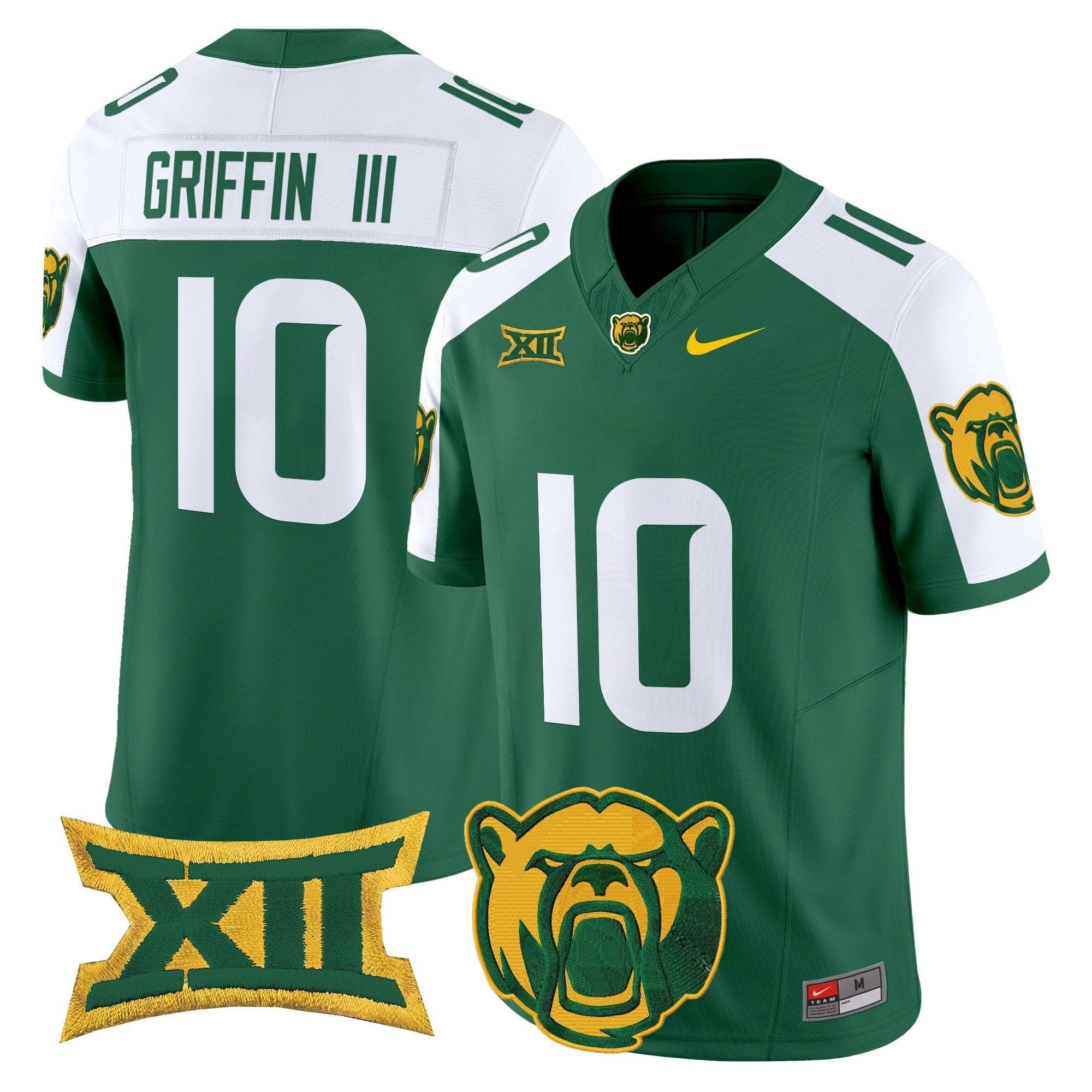Robert Griffin III Jersey #10 Baylor Bears 2025 Vapor Stitched Green Alternate by NCAA Football Jersey