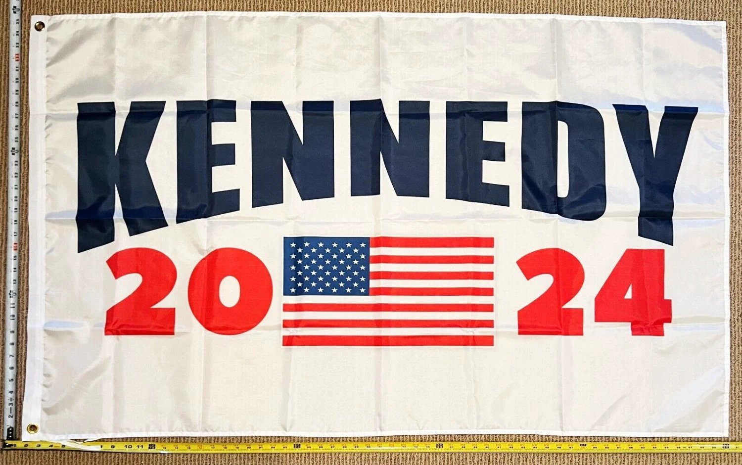 Robert Kennedy Flag 2024 White RFK Democrat Save America USA Sign 3x5' by flagsjustdoit