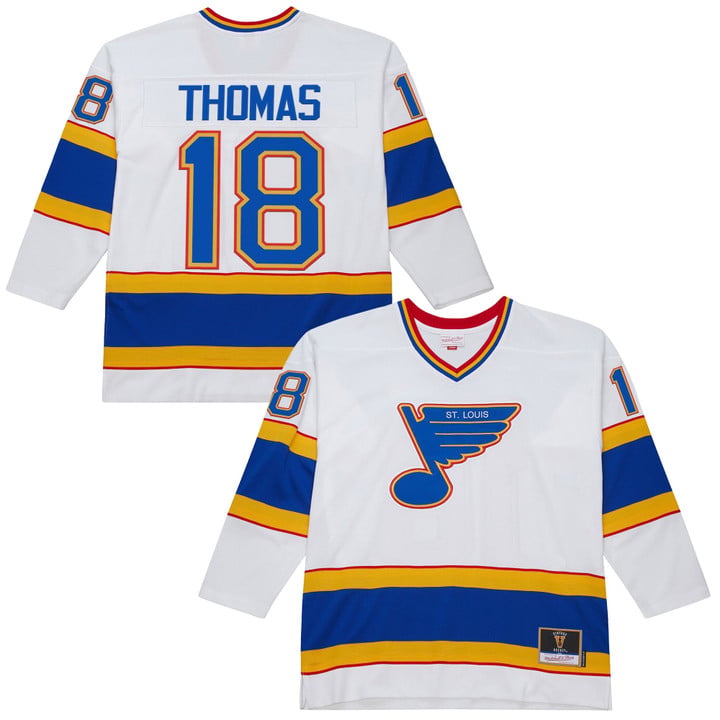 Robert Thomas Jersey #18 St. Louis Blues Throwback 1990-91 Power Play Stitched by Hockey David