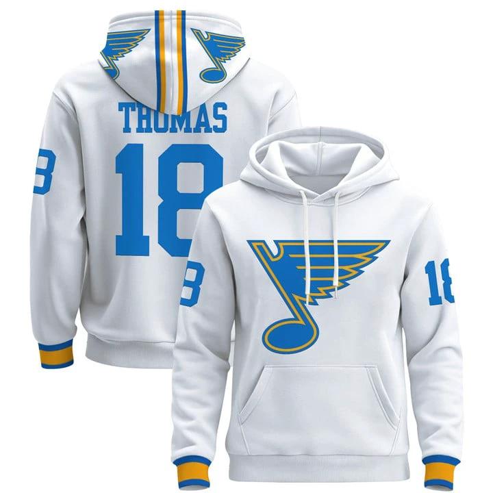 Robert Thomas Hoodie #18 St. Louis Blues 2025-26 Premium Pullover Stitched by Hoodie Pullover