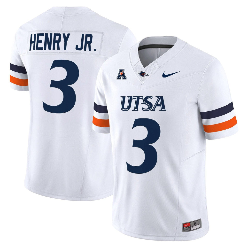 Robert Henry Jr Jersey #3 UTSA Roadrunners 2025 Vapor Limited Stitched White by My Store