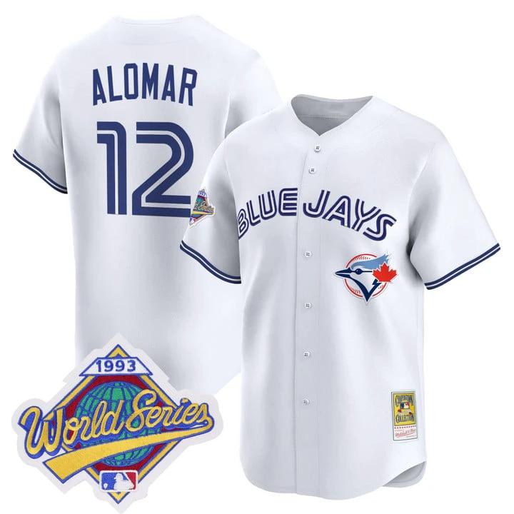 Roberto Alomar Jersey #12 Toronto Blue Jays 1993 World Series Throwback by My Store