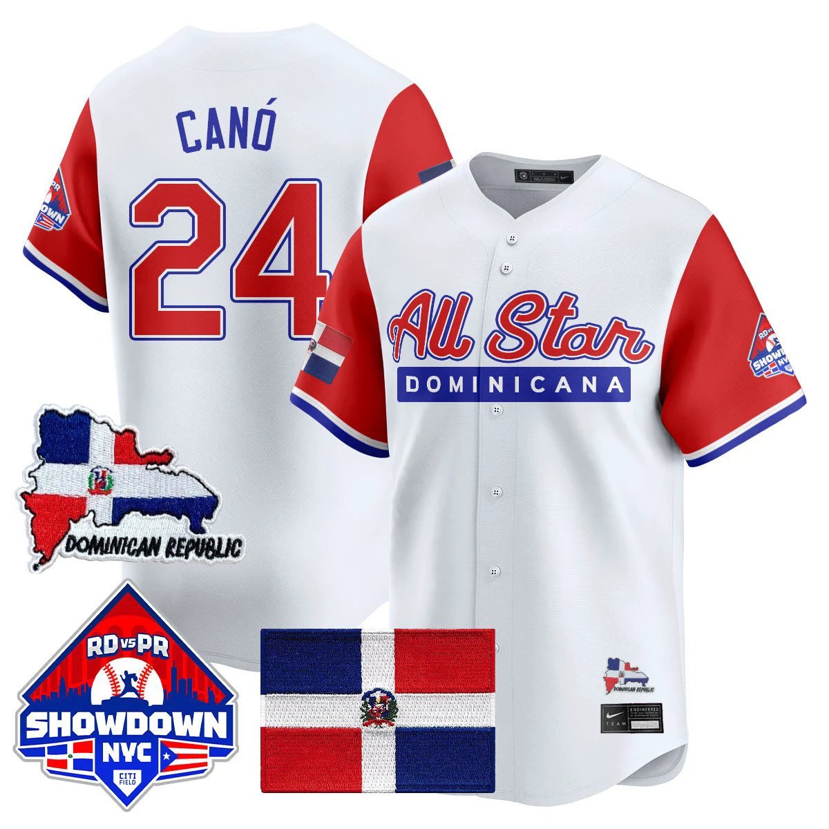 Robinson Canó Jersey #24 Dominican Republic Baseball All-Star 2025 Red Sleeves by My Store