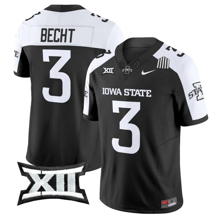Rocco Becht Jersey #3 Iowa State Cyclones 2025 Limited Stitched Black Alter by My Store NCAA Football Jerseys