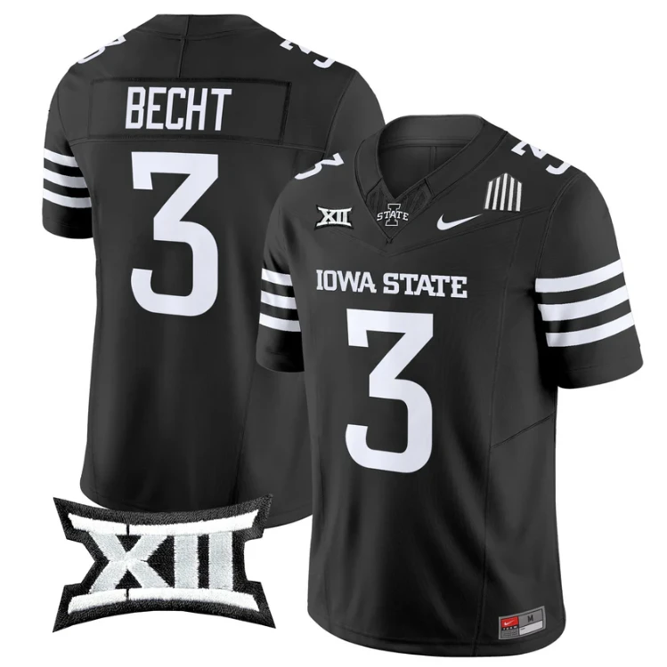 Rocco Becht Jersey #3 Iowa State Cyclones 2025 Limited Stitched Black by My Store NCAA Football Jerseys