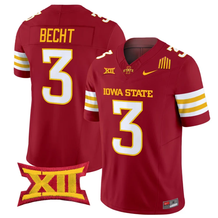 Rocco Becht Jersey #3 Iowa State Cyclones 2025 Limited Stitched Cardinal by My Store NCAA Football Jerseys