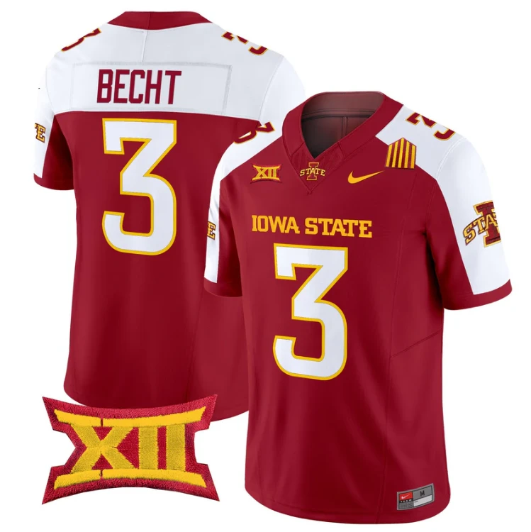 Rocco Becht Jersey #3 Iowa State Cyclones 2025 Limited Stitched Cardinal Alter by My Store NCAA Football Jerseys