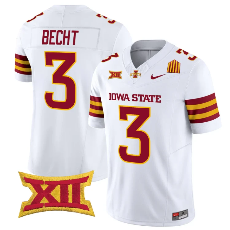 Rocco Becht Jersey #3 Iowa State Cyclones 2025 Limited Stitched White by My Store NCAA Football Jerseys