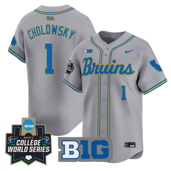 Roch Cholowsky Jersey #1 UCLA Bruins 2025 World Series Stitched Gray by My Store