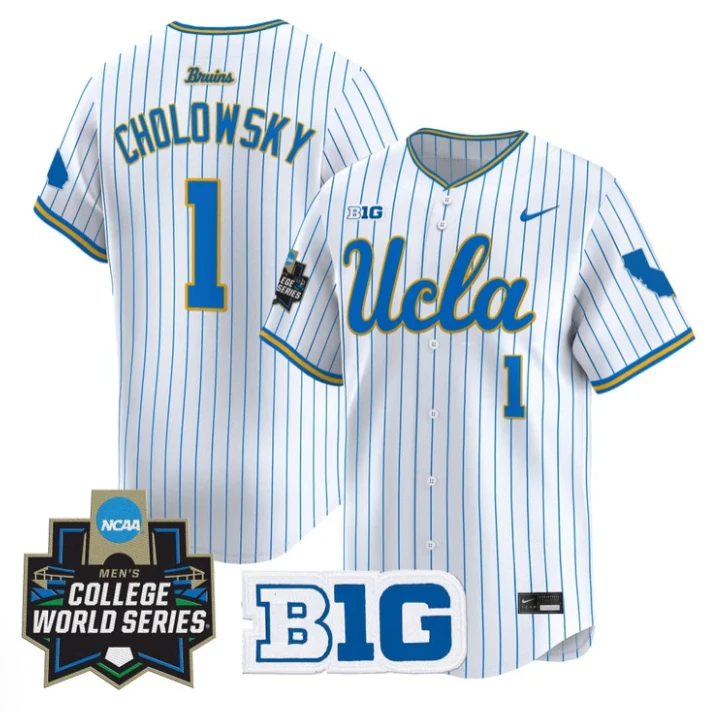 Roch Cholowsky Jersey #1 UCLA Bruins 2025 World Series Stitched Pinstripe by My Store