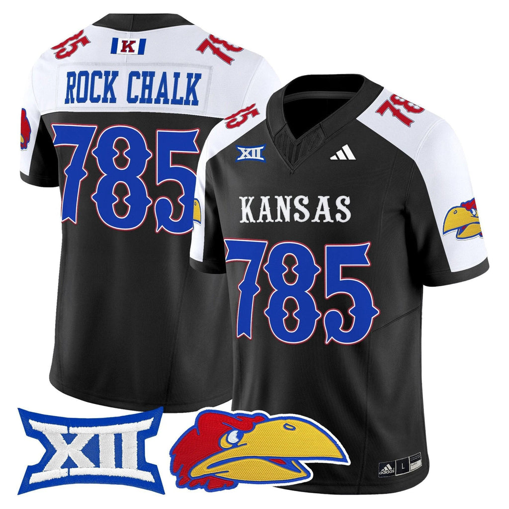 Rock Chalk Jersey #785 Kansas Jayhawks 2025 Vapor Limited Stitched Black Alter by My Store NCAA Football Jerseys