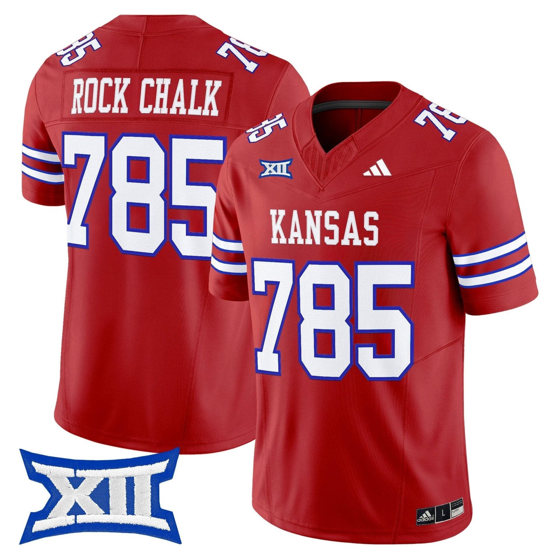 Rock Chalk Jersey #785 Kansas Jayhawks 2025 Vapor Limited Stitched Red by My Store NCAA Football Jerseys