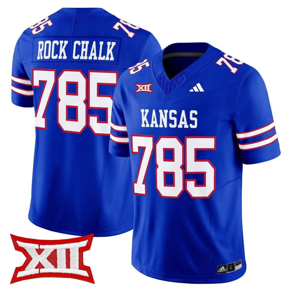 Rock Chalk Jersey #785 Kansas Jayhawks 2025 Vapor Limited Stitched Royal by My Store NCAA Football Jerseys