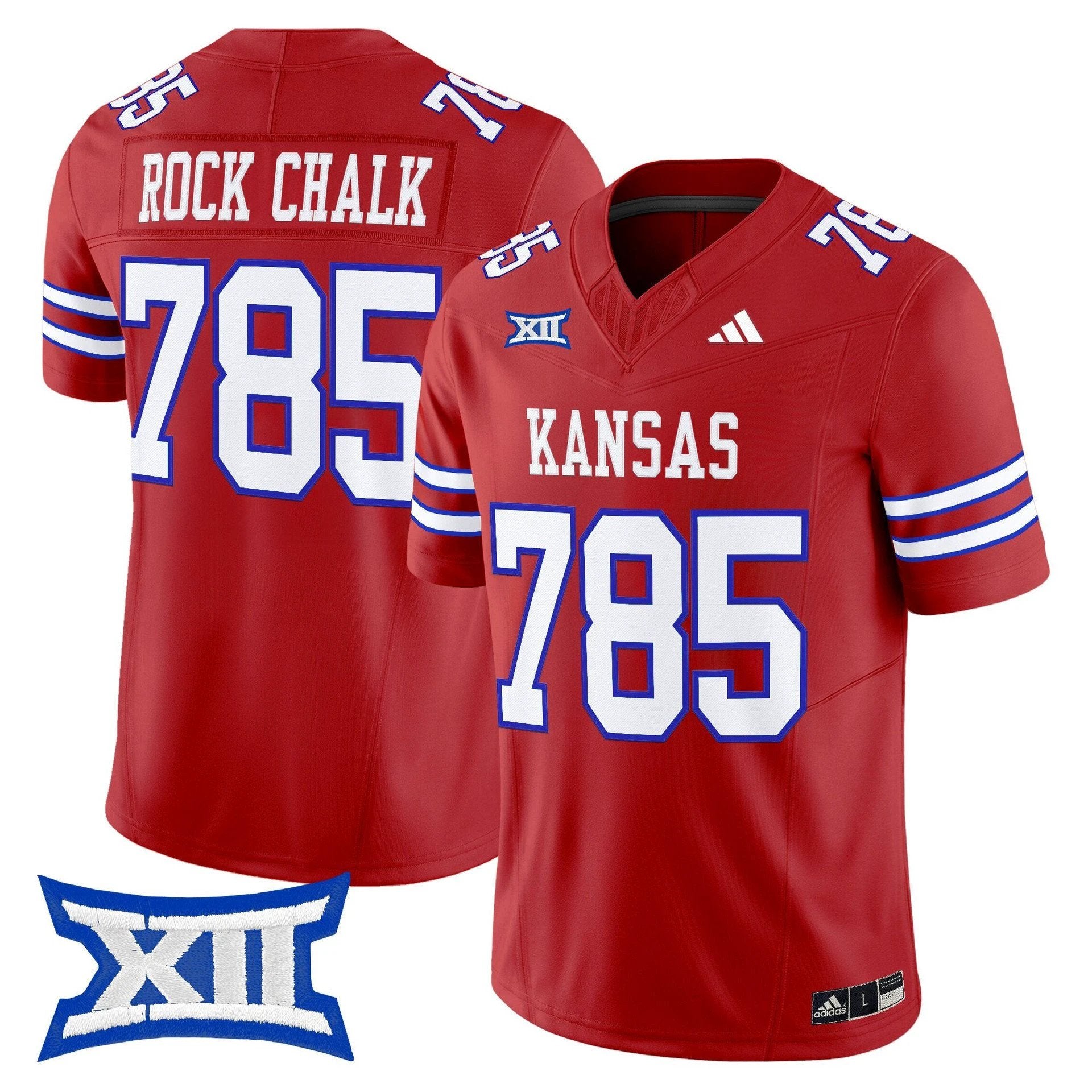 Rock Chalk Jersey #785 Kansas Jayhawks 2025 Vapor Limited Stitched by My Store NCAA Football Jerseys