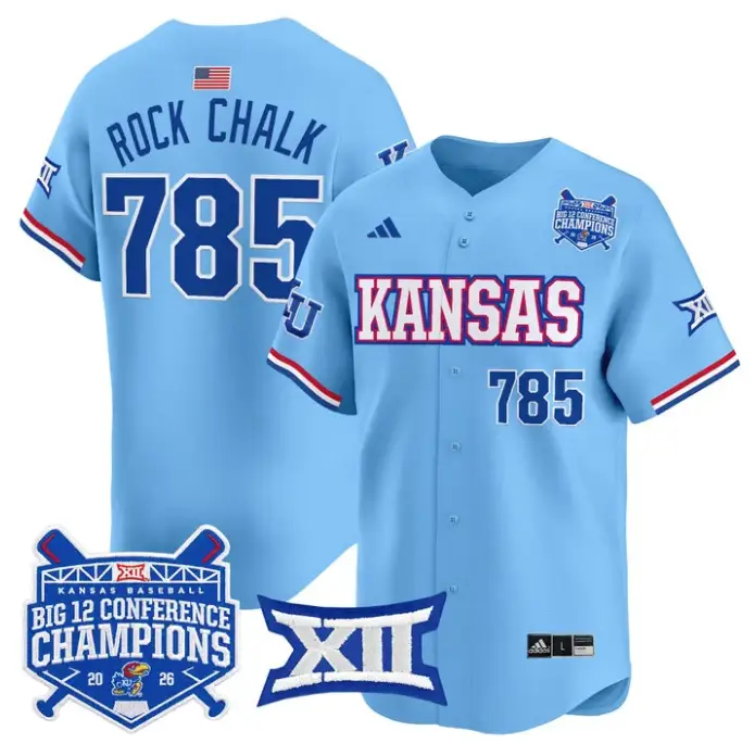 Rock Chalk Jersey #785 Kansas Jayhawks Big 12 Champions 2026 Stitched by My Store
