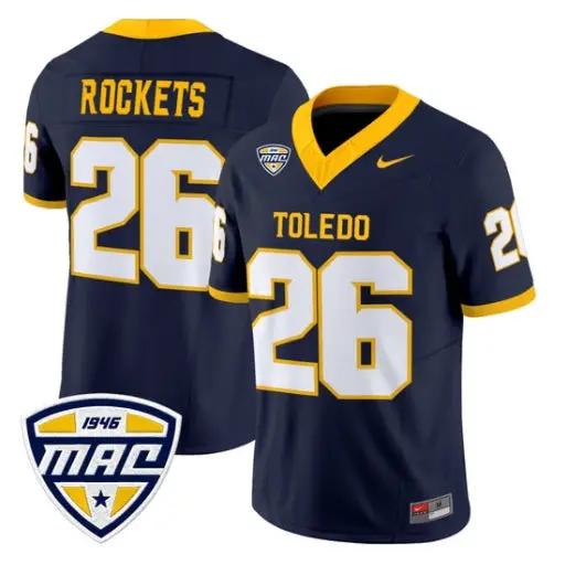Rockets Jersey #26 Toledo Rockets 2026 Vapor Limited - All Stitched Gold Alter by My Store NCAA Football Jerseys