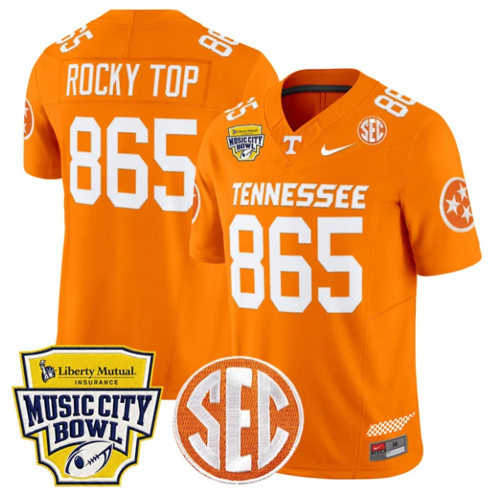 Rockey Jersey #865 Tennessee Vols 2025 Music City Bowl Patch Stitched by My Store NCAA Football Jerseys