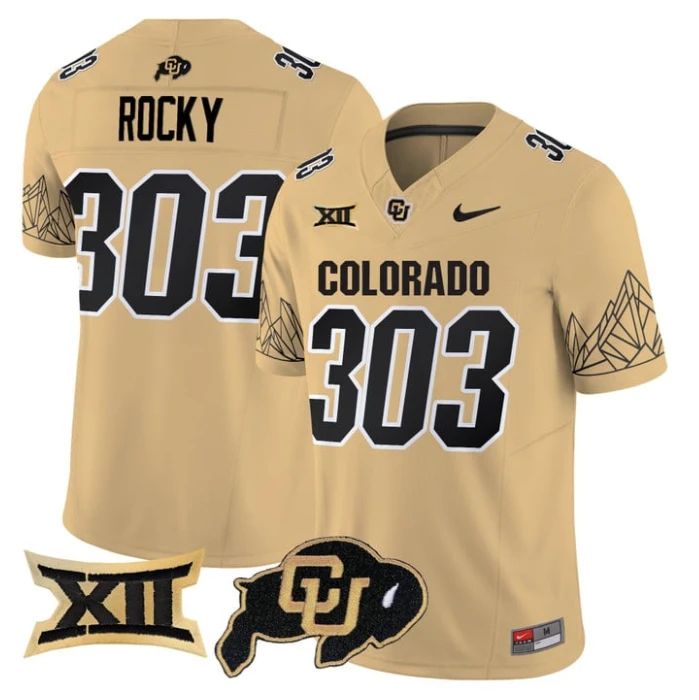 Rocky Jersey #303 Colorado Buffaloes 2025 Limited V2 Stitched Gold by My Store