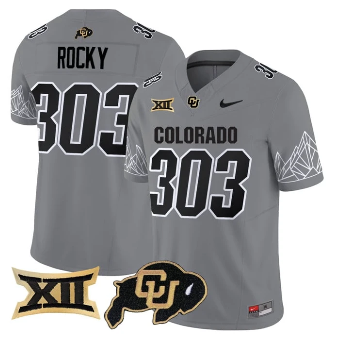 Rocky Jersey #303 Colorado Buffaloes 2025 Limited V2 Stitched Gray by NCAA Football Jersey