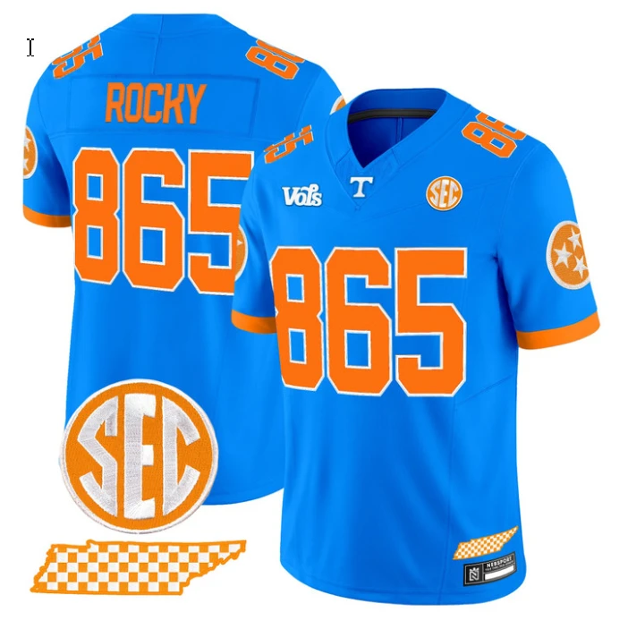 Rocky Jersey #865 Tennessee Volunteers Blue Blaze Edition Stitched by My Store