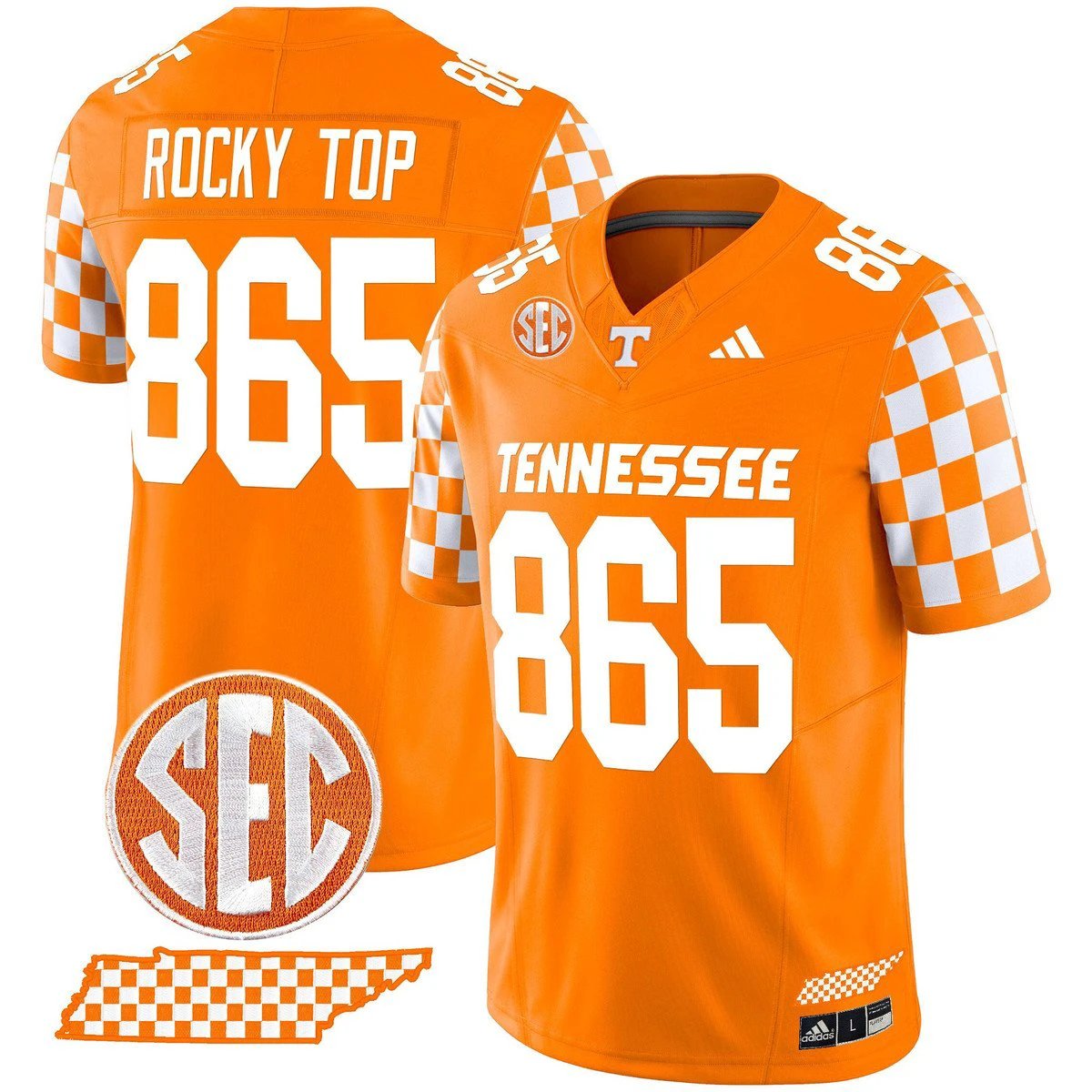 Rocky Top Jersey #865 Tennessee Vols Rebrand 2026 Checkerboard Stitched Orange by My Store NCAA Football Jerseys